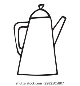 Tea and coffee pots vector silhouette
