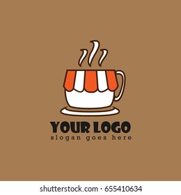Tea or coffee shop design logo