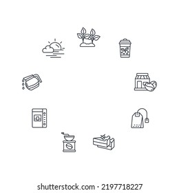 tea coffee shop icons set . tea coffee shop pack symbol vector elements for infographic web