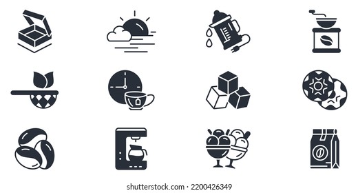 tea coffee shop icons set . tea coffee shop pack symbol vector elements for infographic web