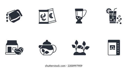 tea coffee shop icons set . tea coffee shop pack symbol vector elements for infographic web