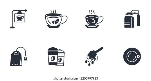 tea coffee shop icons set . tea coffee shop pack symbol vector elements for infographic web