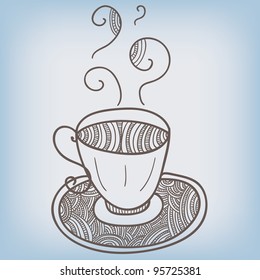 tea or coffee with steam