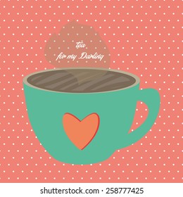 Tea, coffee time motivating illustration