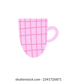 Tea coffee vintage cup. Modern mug decorated with design elements