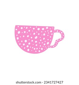 Tea coffee vintage cup. Modern mug decorated with design elements