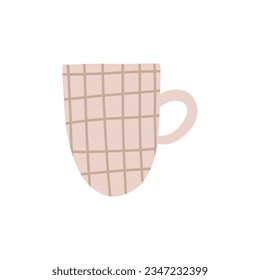 Tea coffee vintage cup. Modern mug decorated with design elements