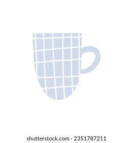 Tea coffee vintage cup. Modern mug decorated with design elements