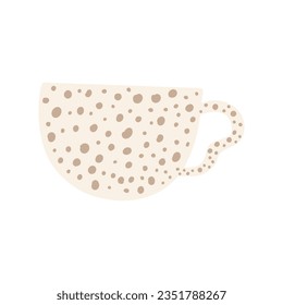 Tea coffee vintage cup. Modern mug decorated with design elements