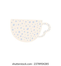 Tea coffee vintage cup. Modern mug decorated with design elements