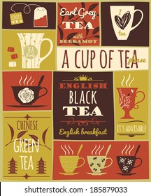 tea collection. vector illustration