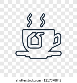 Tea concept vector linear icon isolated on transparent background, Tea concept transparency concept in outline style