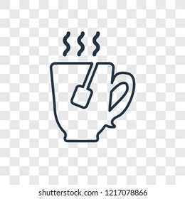 Tea concept vector linear icon isolated on transparent background, Tea concept transparency concept in outline style