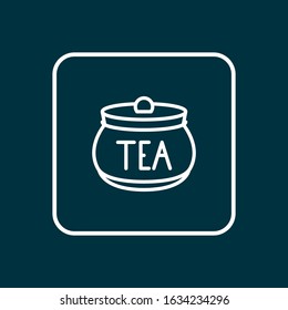 Tea container icon line symbol. Premium quality isolated jar element in trendy style.