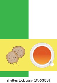 Tea with cookies flat design