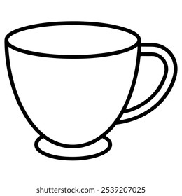 tea coup line art icon on white background. 