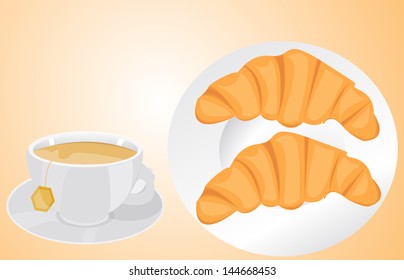 Tea and croissant
