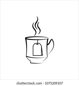 Tea Cup And Tea Bag Icon Vector Art Illustration