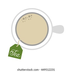 tea cup with bag  isolated icon design, vector illustration  graphic 