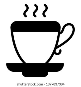 icono negro de taza de té aislado