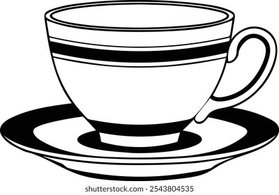 Tea Cup Black Vector Design