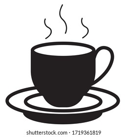 tea cup black vector graphic icon