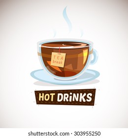 tea cup. tea break concept - vector illustration
