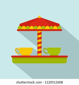 Tea cup carousel icon. Flat illustration of tea cup carousel vector icon for web design