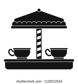 Tea cup carousel icon. Simple illustration of tea cup carousel vector icon for web design isolated on white background