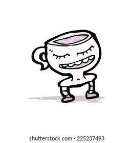 personaje de caricatura de taza de té