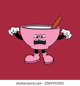 Tea cup cartoon character vector illustration with unique style, suitable for stickers, icons, logos and advertisements