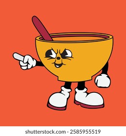 Tea cup cartoon character vector illustration with unique style, suitable for stickers, icons, logos and advertisements