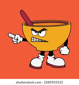 Tea cup cartoon character vector illustration with unique style, suitable for stickers, icons, logos and advertisements