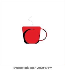 Tea cup clip art and tea cup with red fill color and stroke