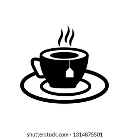 Tea Cup Coffee, cup with tea bag . Flat design