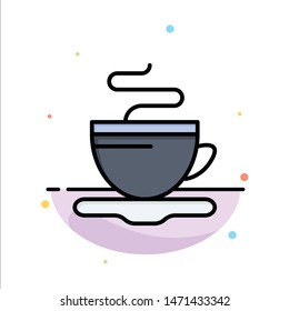 Tea, Cup, Coffee, Hotel Abstract Flat Color Icon Template. Vector Icon Template background