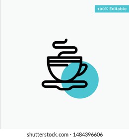 Tea, Cup, Coffee, Hotel turquoise highlight circle point Vector icon. Vector Icon Template background