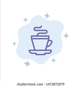 Tea, Cup, Coffee, Indian Blue Icon on Abstract Cloud Background