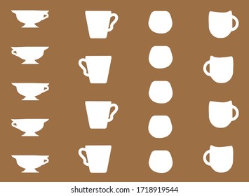 Tea cup and coffee mug patterned background