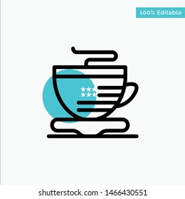 Tea, Cup, Coffee, Usa turquoise highlight circle point Vector icon. Vector Icon Template background