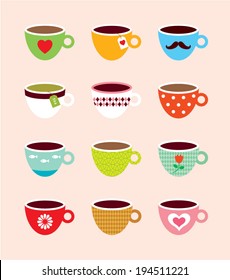 tea cup and coffee vector