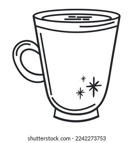 tea cup colorless icon isolated style