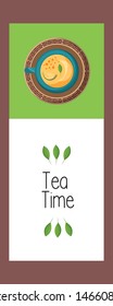 Tea cup design, Drink breakfast beverage tradition kitchen and aromatic theme Vector illustration