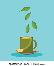 Tea cup design, Drink breakfast beverage tradition kitchen and aromatic theme Vector illustration