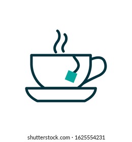 Tea cup design, Time drink breakfast beverage hot porcelain ceramic english and invitation theme Vector illustration