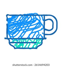 tea cup doodle icon sketch vector. tea cup sign. isolated symbol illustration