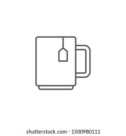 Tea cup drink vector icon isolated on white background