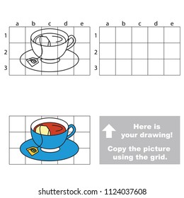 Tea Cup, the educational game with simple game level. Copy the picture.