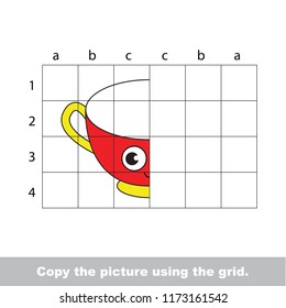 Tea Cup, the educational game with simple game level. Copy the symmetric picture.