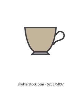 Tea cup filled outline icon, line vector sign, linear colorful pictogram isolated on white. Symbol, logo illustration. Editable stroke. Pixel perfect